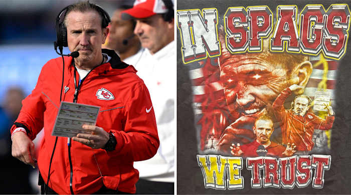 Kansas City's defensive players honored defensive coordinator Steve Spagnuolo by wearing this T-shirt after the Chiefs' win over the Ravens in the AFC championship.